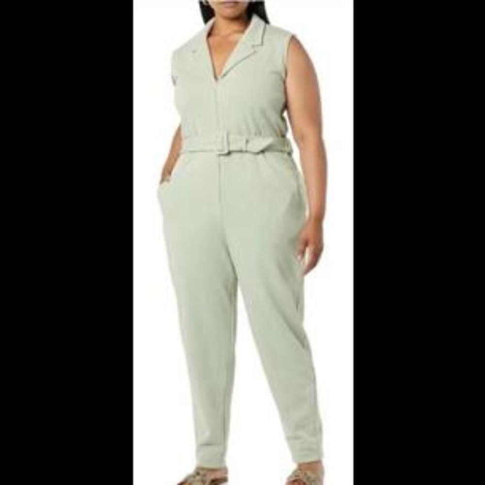 NWT TEREA Women's Aria Collared Zip Front Jumpsuit, Desert Sage, 3X - Picture 1 of 6